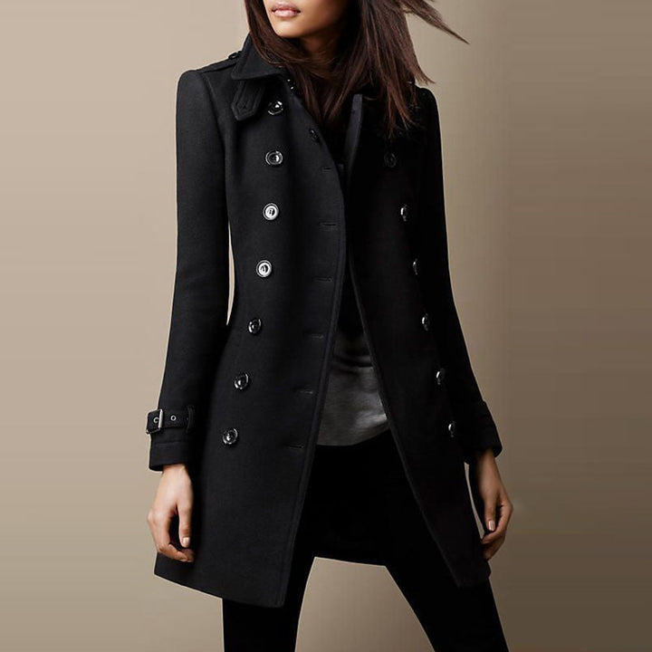 Dames Half Lange Jas met Trenchcoat Look