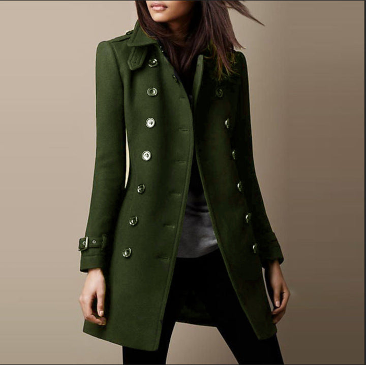 Dames Half Lange Jas met Trenchcoat Look