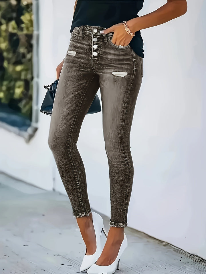 Dames Klassieke Skinny Broek met Hoge Taille