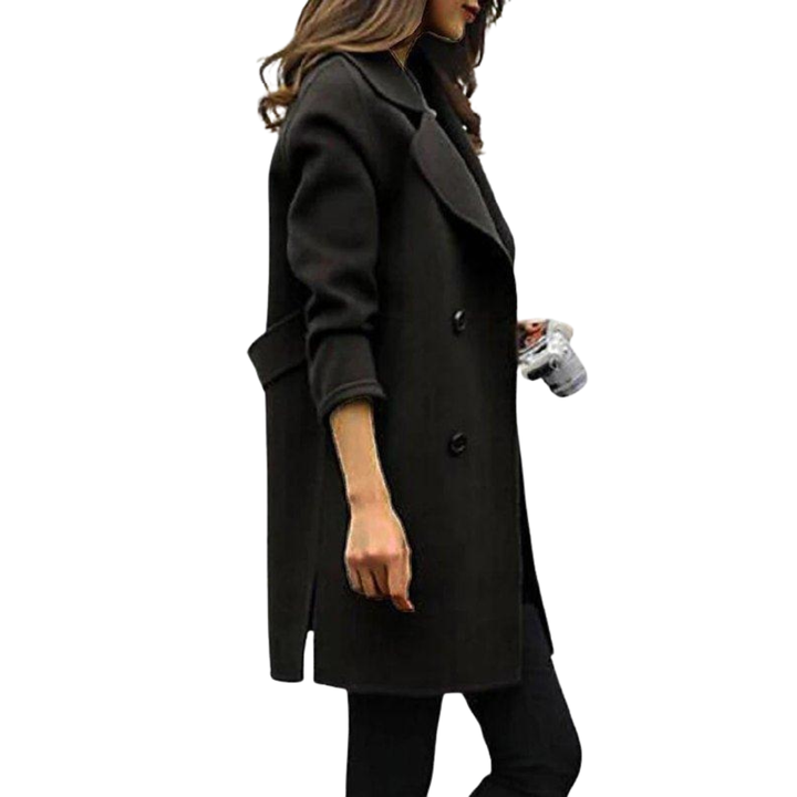 Dames Lange Jas met Klassieke Trenchcoat Look