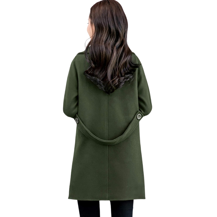 Dames Lange Jas met Klassieke Trenchcoat Look