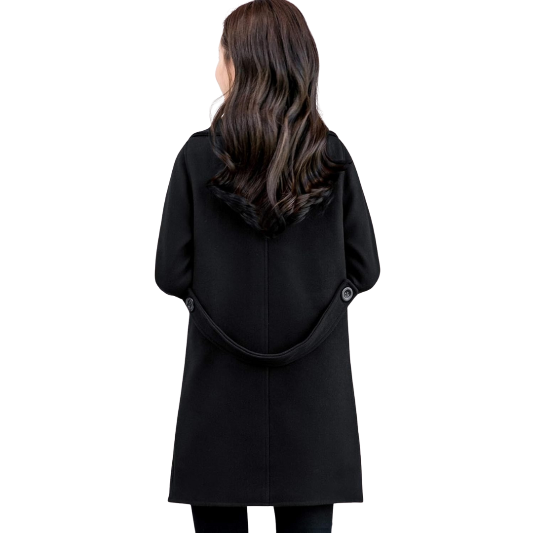 Dames Lange Jas met Klassieke Trenchcoat Look