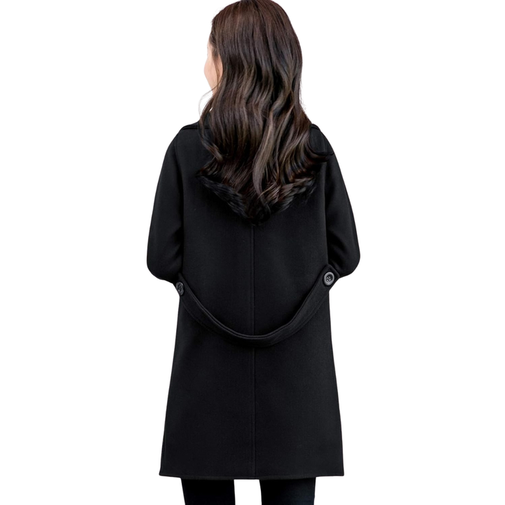 Dames Lange Jas met Klassieke Trenchcoat Look