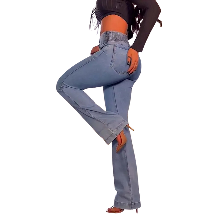 Dames Slim Fit Broek met Hoge Taille en Stretch